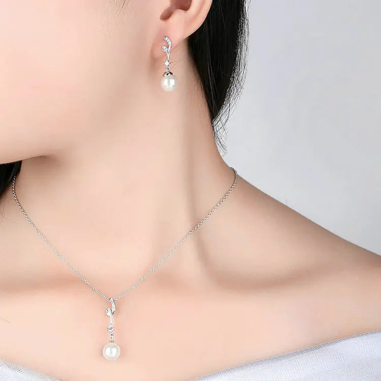 White Pearl Earrings