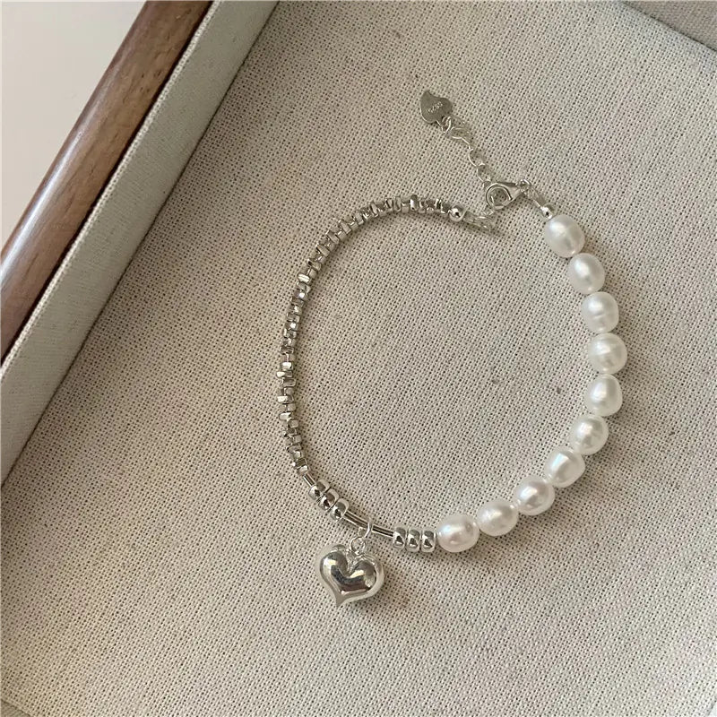 Elegant Pearl Silver Necklace